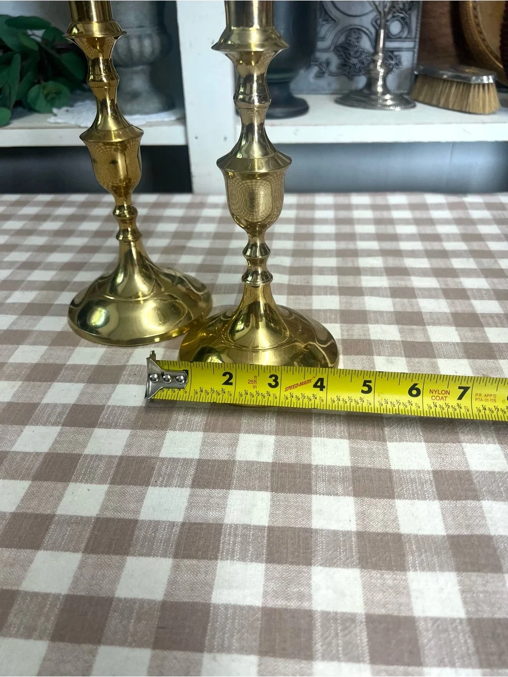 Vintage brass candlestick holders decor